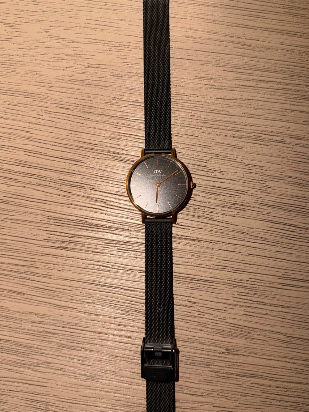 Daniel Wellington Black Mesh Strap Men's Watch - Black Dial